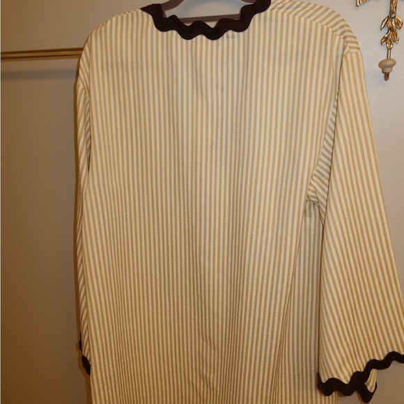 Anthropologie NWT Flat White Striped Rickrack Tunic - Picture 4 of 5